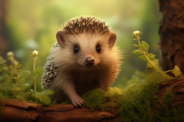 Naklejka premium Hedgehog porcupine animal mammal.