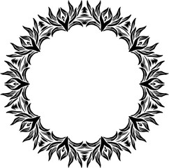 Round frame, rosette of ancient elements. Greek national antique round pattern, vector