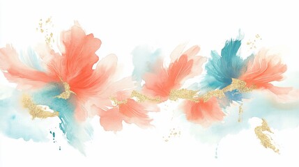 Elegant Abstract Watercolor Floral Art