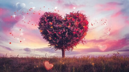 sunset in the forest