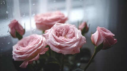 pink rose in a vase