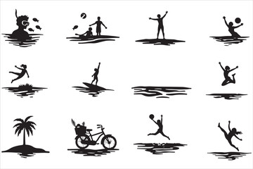 Obraz premium Summer Vacation Silhouette Vector Pack
