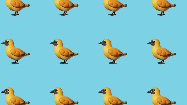 Bird patern animated background. Looping pink background in 4K resolution.
