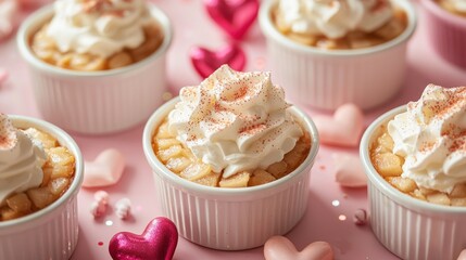Vibrant Valentine s Day Dessert Table with Homemade Cupcakes and Whipped Cream Toppings