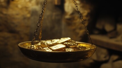 Golden Treasure: Weighing Precious Gold Bars and Nuggets