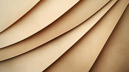 Abstract composition of layered beige paper with smooth curves and soft textures. This minimal design is perfect for backgrounds, artistic layouts, or modern creative projects.
