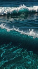ocean wallpaper , Pure blue turquoise water texture of the ocean sea with foam from and waves

