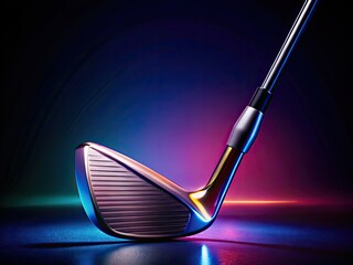 Striking golf club isolated against a dark backdrop, showcasing its elegant design and superior craftsmanship.