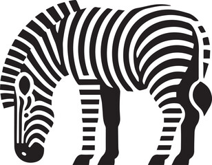 Zebra vector illustration in black and white