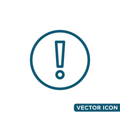 Simple Warning Symbol Icon Design Template