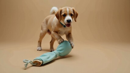 Show your pet’s playful side with a homemade toy. Capture their joy as they paw, bite, or carry the DIY creation, highlighting the textures and simplicity of this fun activity.