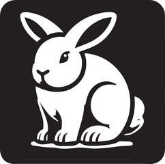 Obraz premium Silhouette of Rabit isolated with white background