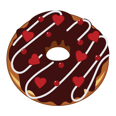 Love and sweet Valentine donut for the special one in the relationship. Graphic vector illustration design on white background.