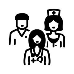 Vector solid black icon for Medical staff