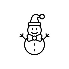 Snowman outline icons, minimalist vector illustration ,simple transparent graphic element .Isolated on white background