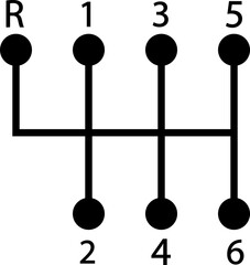 Car transmission icon vector in trendy black flat style. Gearbox symbol. Shifting lever symbol illustration. Manual transmission for UI design element isolated on transparent background.