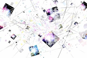 Obraz premium Abstract colorful explosion of light and geometric shapes in design