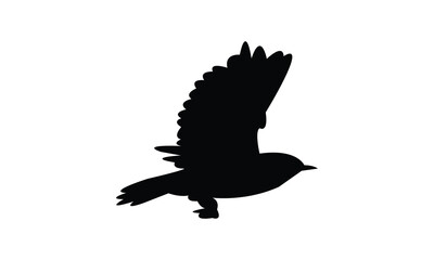 Flying Warbler Bird Silhouette Design  And Vector Illustration. 