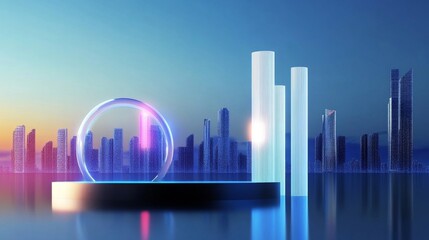 Fototapeta premium abstract city skyline