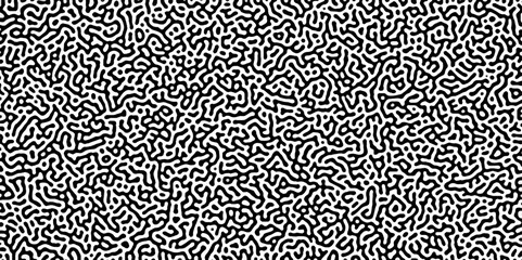 Abstract truing organic wallpaper Turing reaction diffusion monochrome seamless pattern .Monochrome Turing reaction background .Natural seamless line pattern. Linear design with biological shapes
