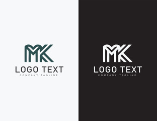 Abstract logo with M K icon design