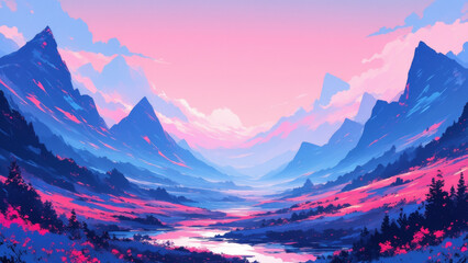 Obraz premium anime wallpaper abstract illustration background