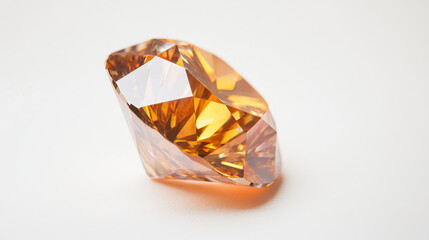 finance, A perfect orange diamond on a white background, a realistic photo shoot, a full shot with a wide-angle lens, captured with a high-resolution digital camera, in a hyper-realistic photography 