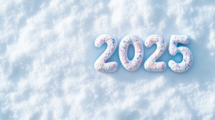 Minimalist Snowy 2025 with Pastel Easter Egg Patterns - Perfect for Easter, Christmas, and New Year Celebrations