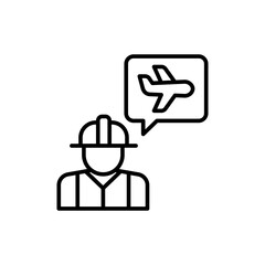 Aircraft repairer outline icons, minimalist vector illustration ,simple transparent graphic element .Isolated on white background