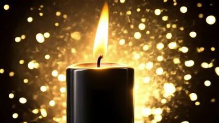 Candle flame in darkness symbolizing remembrance and tranquility