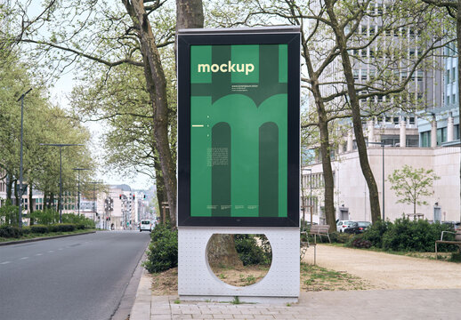 Mockup Of Vertical Customized Poster In City