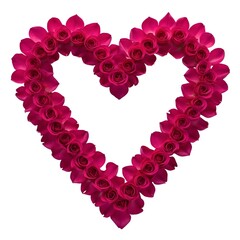 Obraz premium Heart-Shaped Arrangement of Deep Pink Roses