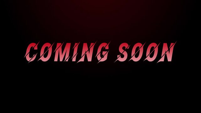 Coming soon animation with black background 