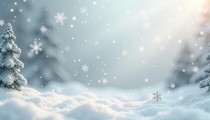 A winter-inspired white studio with snowflake textures for seasonal product photography.