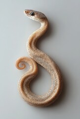 Fototapeta premium A Close-Up View of a Beautifully Detailed Snake Curved Elegantly with Smooth Scales and Intricate Patterns on a Minimalist Background