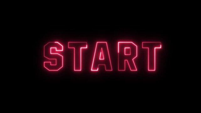 Start neon Animation on black background