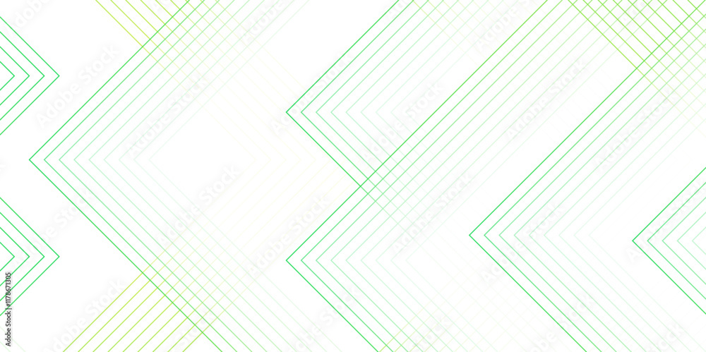 Poster Abstract white and green color geometric dynamic lines pattern. modern minimalistic pale geometric pattern with tech lines. line elegant white striped diagonal line technology concept