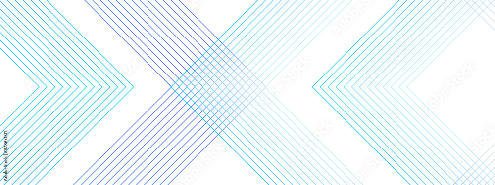 Poster Abstract white and blue color geometric dynamic lines pattern. modern minimalistic pale geometric pattern with tech lines. line elegant white striped diagonal line technology concept
