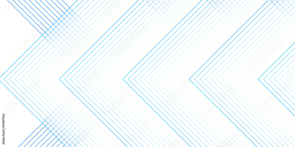 Poster Abstract white and blue color geometric dynamic lines pattern. modern minimalistic pale geometric pattern with tech lines. line elegant white striped diagonal line technology concept