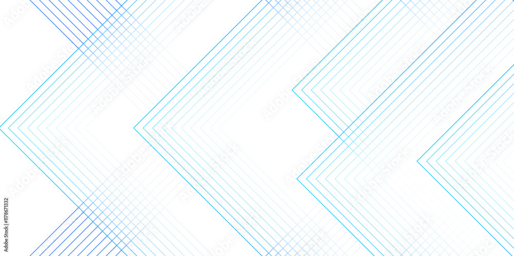 Poster Abstract white and blue color geometric dynamic lines pattern. modern minimalistic pale geometric pattern with tech lines. line elegant white striped diagonal line technology concept
