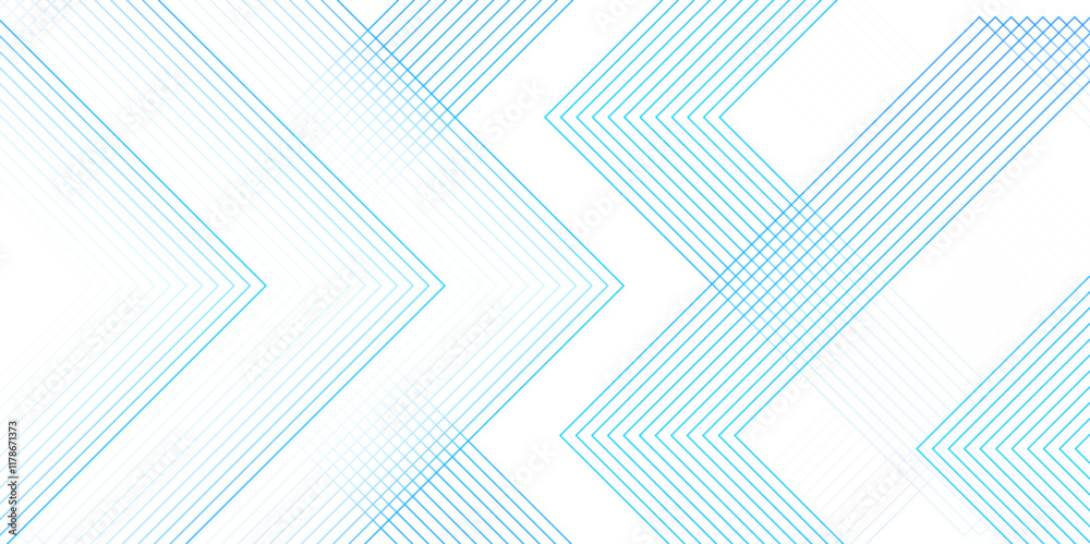 Poster Abstract white and blue color geometric dynamic lines pattern. modern minimalistic pale geometric pattern with tech lines. line elegant white striped diagonal line technology concept