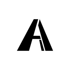 letter a logo design, black letter a geometric logo