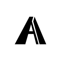letter a logo design, black letter a geometric logo