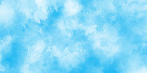 The sky blue texture clouds paper texture, shiny beautiful light blue cloudy sky, light ocean blue watercolor abstract texture, painted grunge and grainy light blue clouds watercolor background.