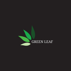 Abstract green leaf logo fully editable vector template