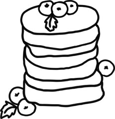 blueberry pancake for coloring book illustration clipart 