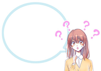 疑問がある女子学生　口パク　汗