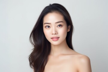 Naklejka premium Beautiful Asian Woman portrait skin adult.