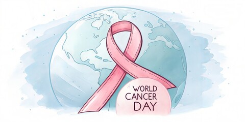 Obraz premium World cancer day banner design, february 4th 2025-2026. abstract illustration background.