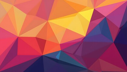 Obraz premium Abstract Geometric Low Poly Background with Vibrant Red Yellow and Purple Triangles
